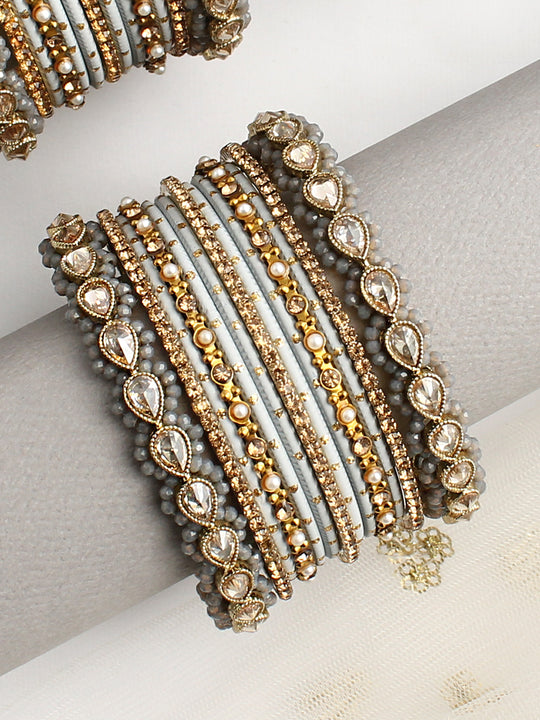 Brishti Bangle Set / Stack -Gray
