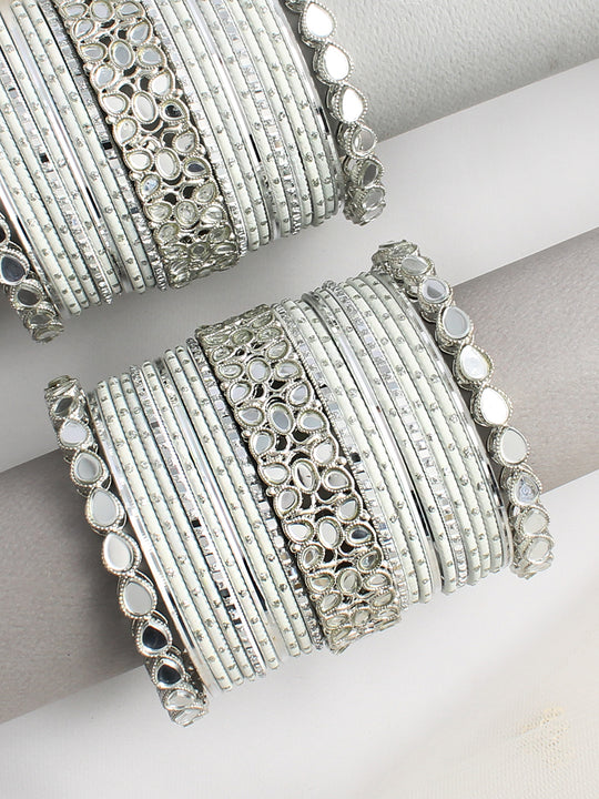 Nia Bangle Set / Stack-White