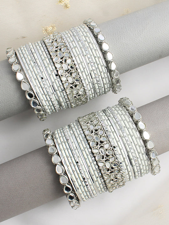 Nia Bangle Set / Stack-White