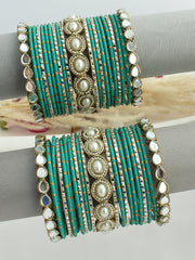 Riyaaz Bangle Set / Stack-Sea Green