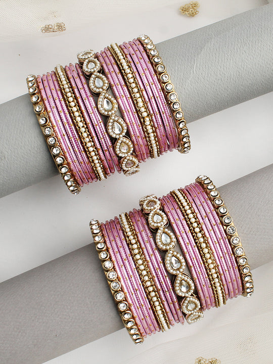 Pihu Bangle Set / Stack -Pastel Pink