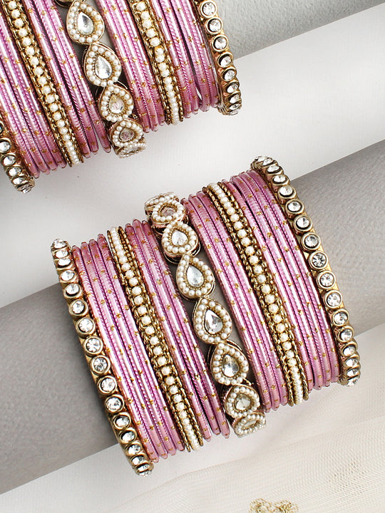 Pihu Bangle Set / Stack -Pastel pink