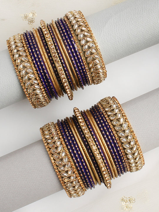 Mrinali Bangle Set / Stack -Purple