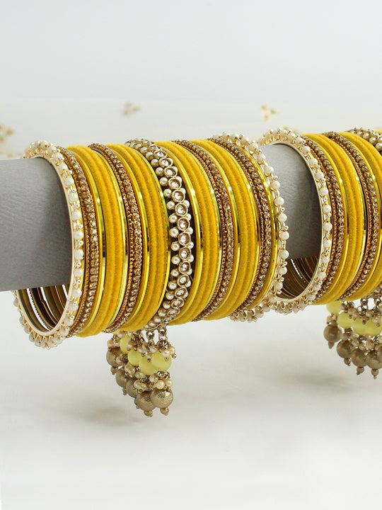 Zoya Bangle Set / Stack-Yellow