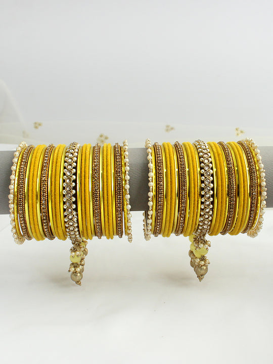 Zoya Bangle Set / Stack-Yellow