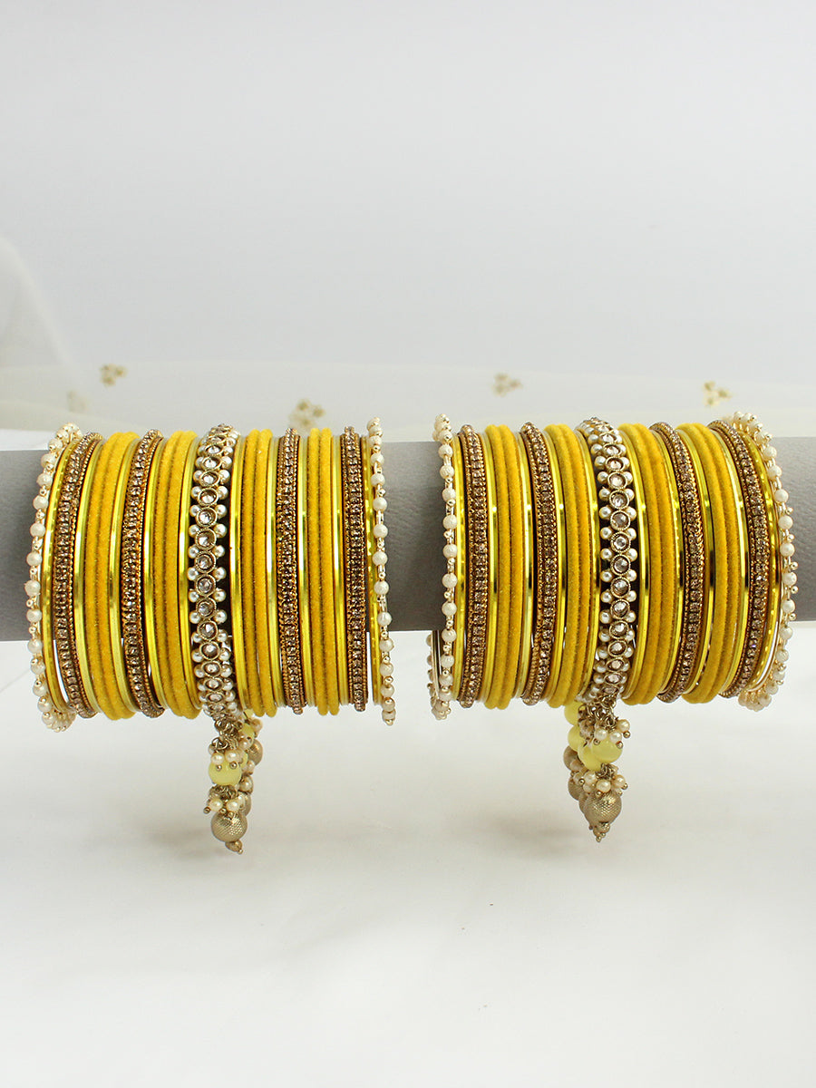 Zoya Bangle Set / Stack-Yellow