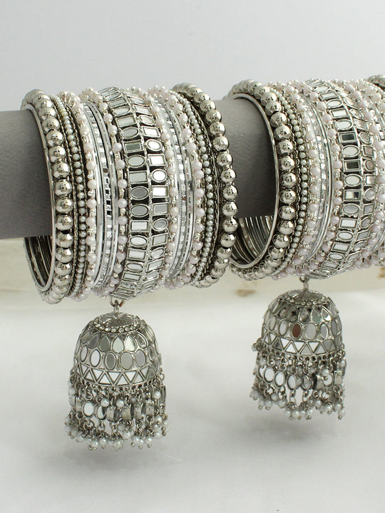 Shamika Bangle Set / Stack- Siver