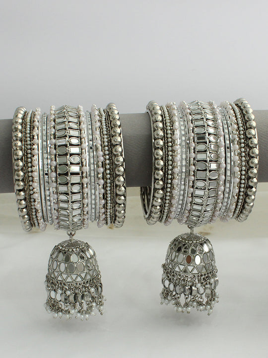 Shamika Bangle Set / Stack- Siver