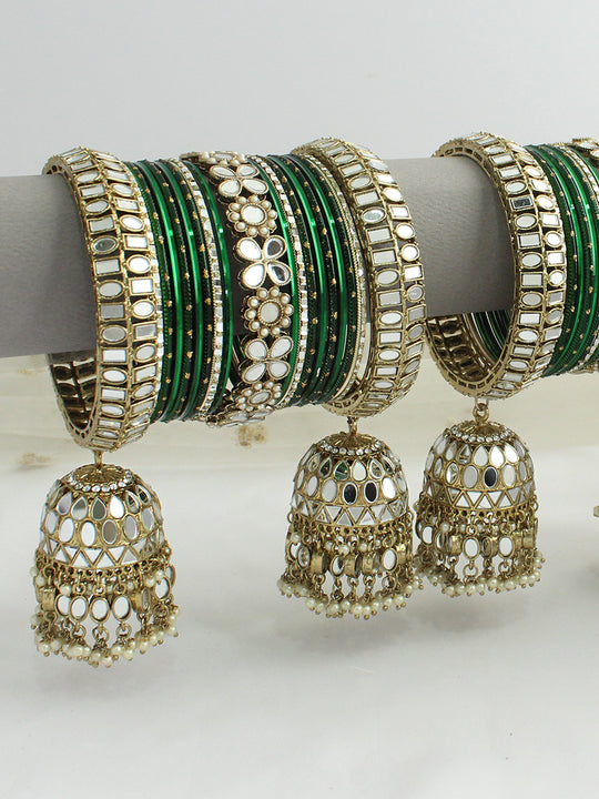 Kashifa Bangle Set / Stack-Green