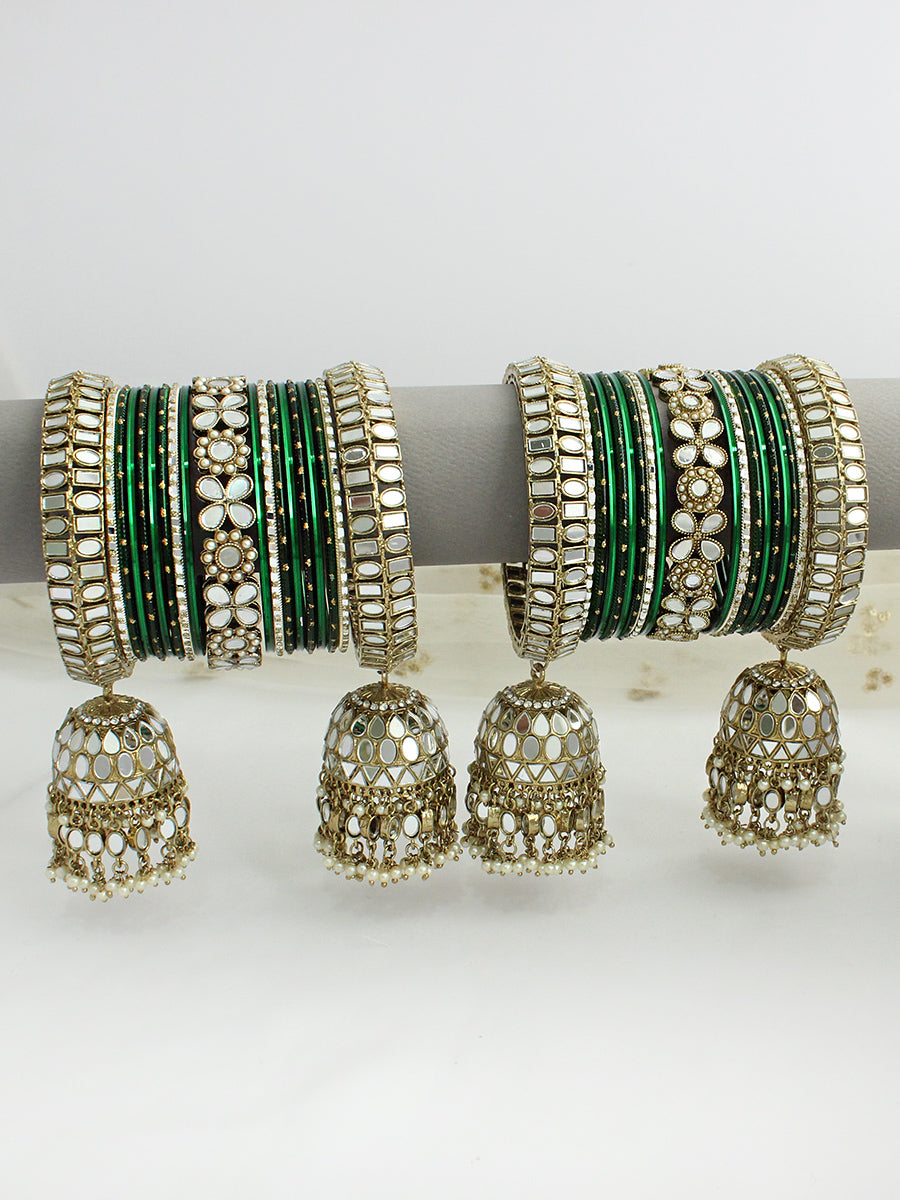 Kashifa Bangle Set / Stack-Green