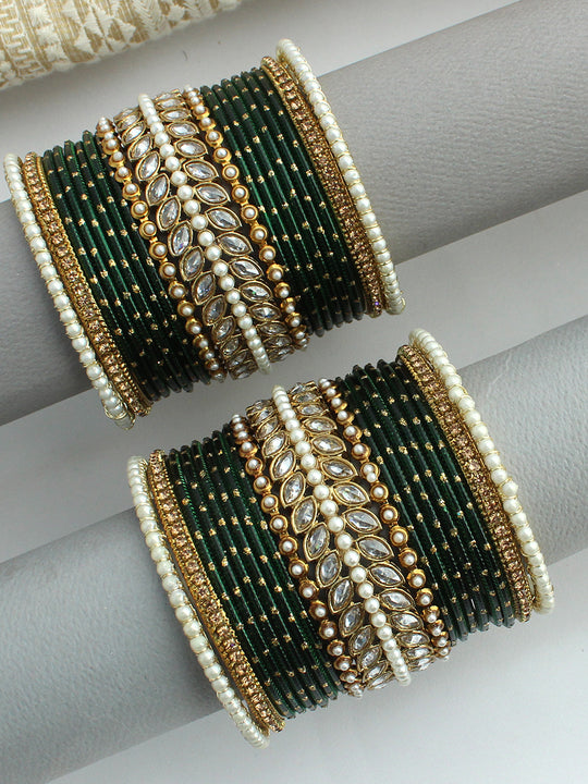 Manya Bangle Set / Stack-green 