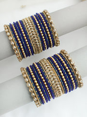 Meenaz Bangle Set / Stack-Blue