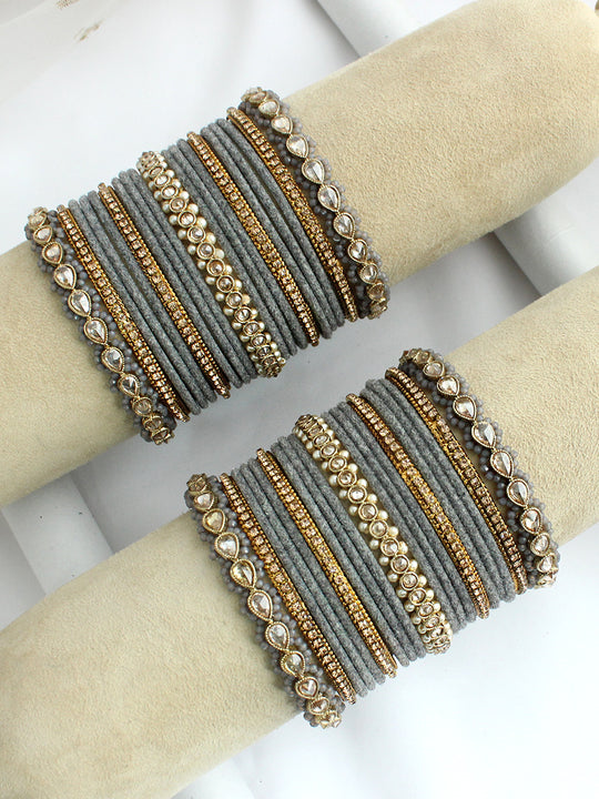 Ashwini Bangle Set / Stack-Grey