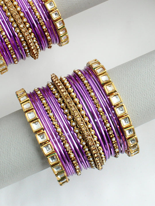 Mihira Bangle Set / Stack-Purple