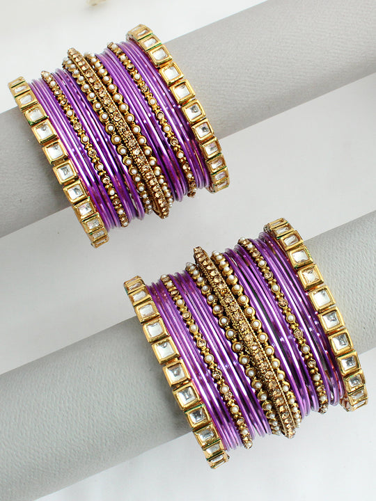 Mihira Bangle Set / Stack-Purple