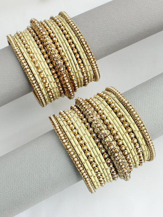 Navita Bangle Set / Stack -Ivory 