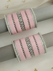 Akansha Bridal Choora Bangle Set-Pastel Pink 