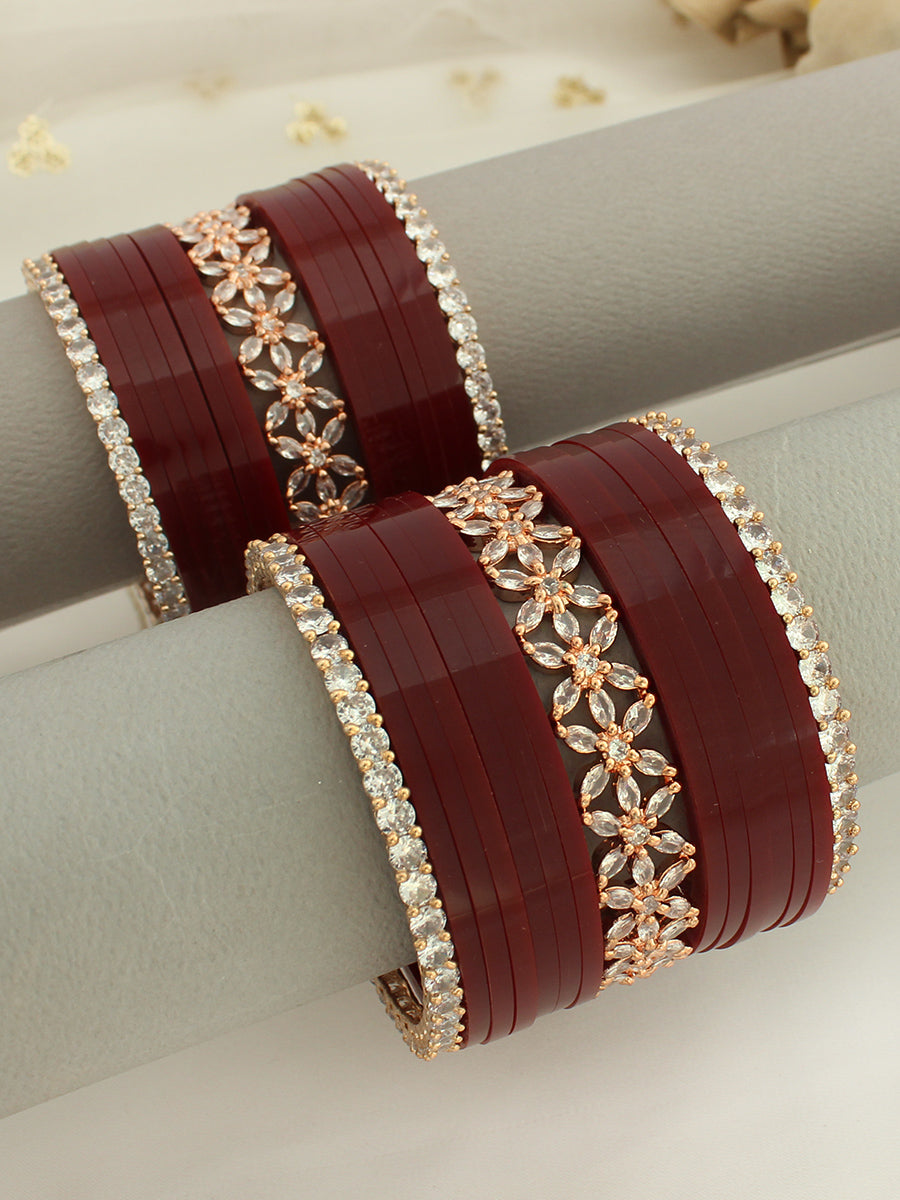 Noshin Bridal Choora Bangle Set-Marron