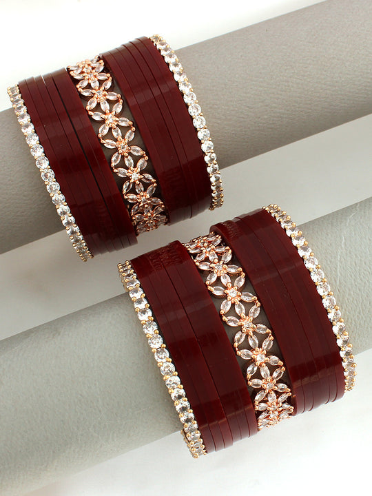 Noshin Bridal Choora Bangle Set-Marron