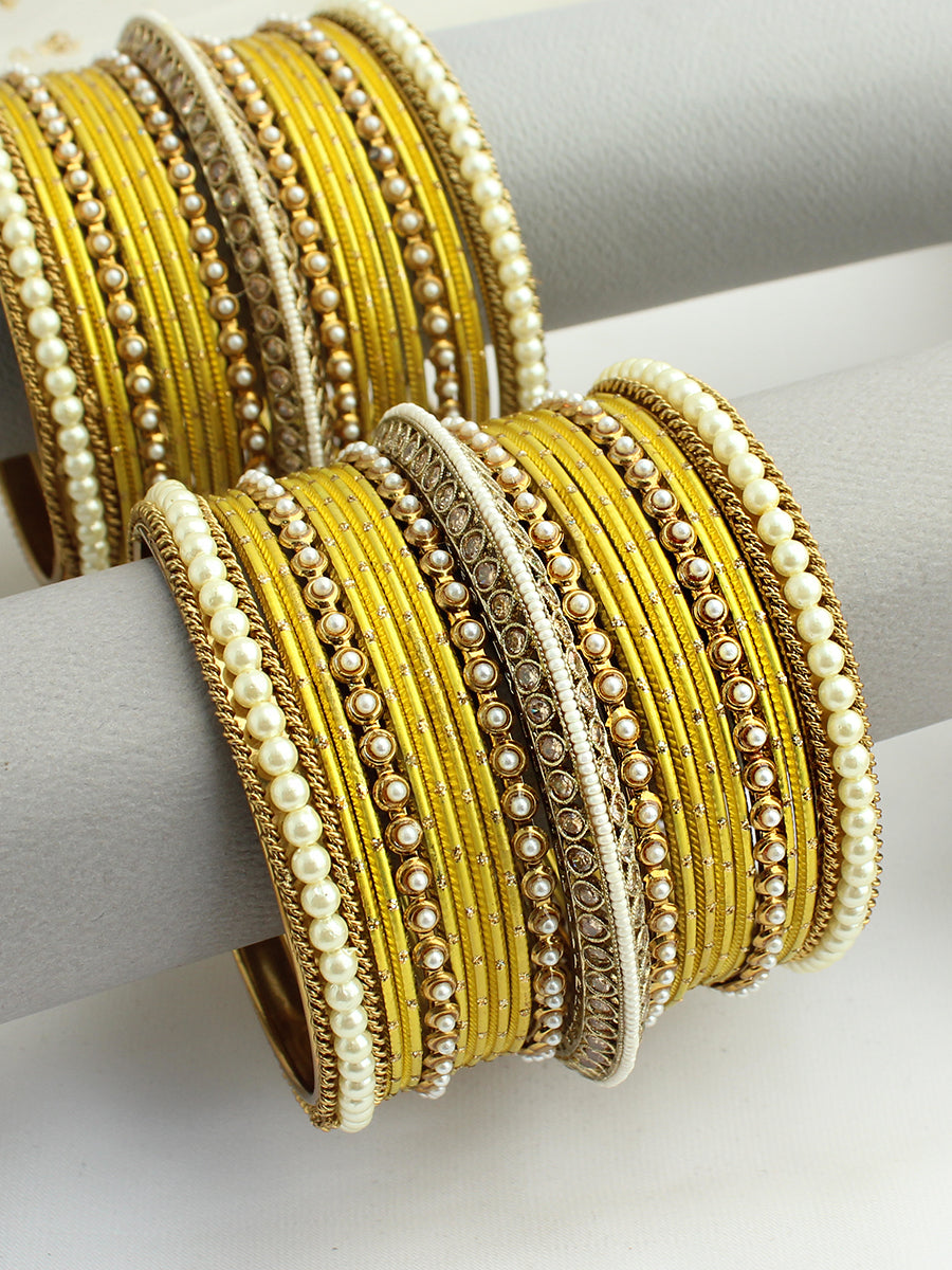 Sania Bangle Set / Stack-Yellow