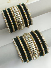 Mihika Bangle Set Stack-Green