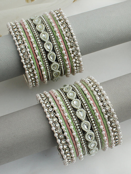 Amisha Bangle Set / Stack-pastel pink / mint green