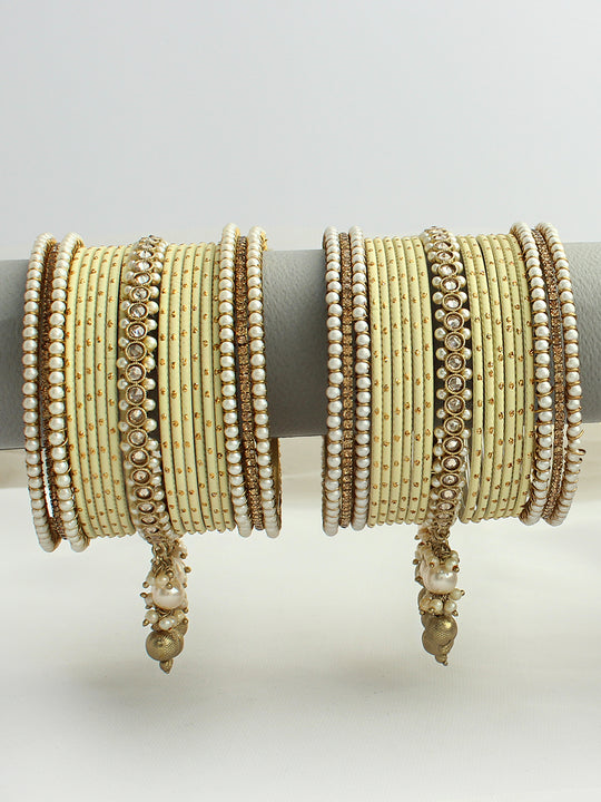 Raina Bangle Set / Stack-Ivory