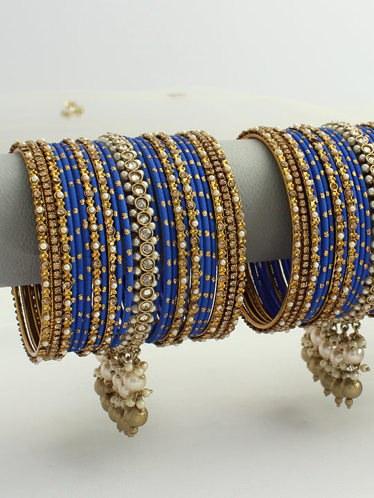 Ishana Bangle Set / Stack-Blue