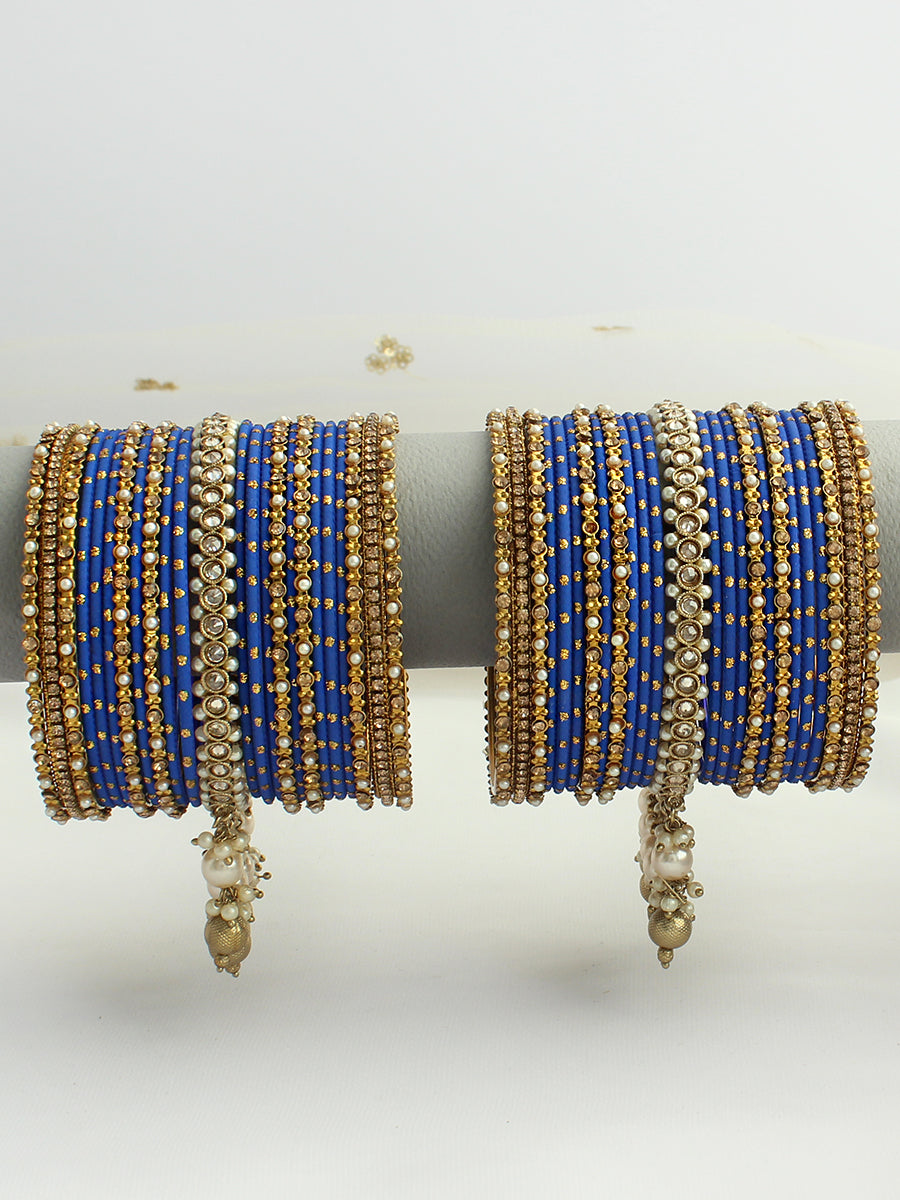 Ishana Bangle Set / Stack-blue