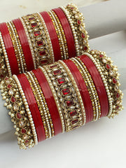 Shruti Bridal Choora Bangle Set-maroon