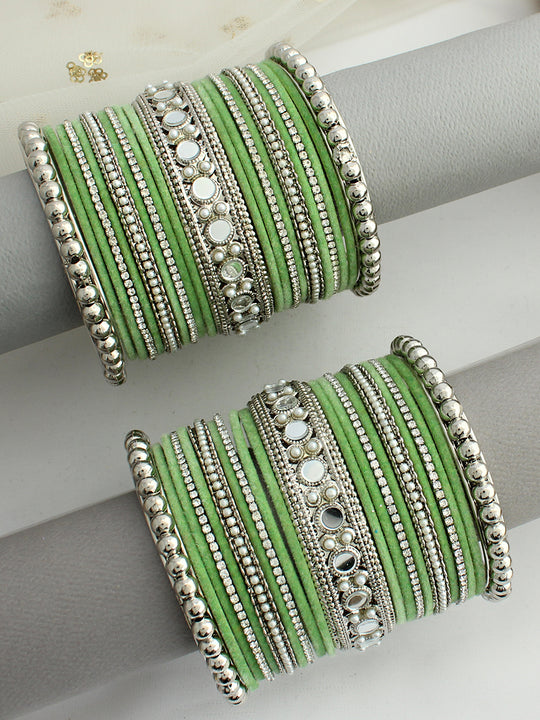 Alvian Bangle Set / Stack-Mint green