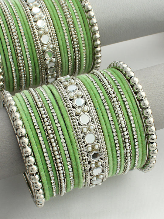 Alvian Bangle Set / Stack-Mint green