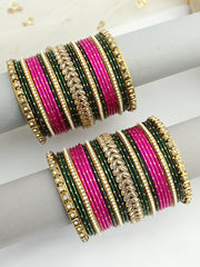 Ramiza Bangle Set / Stack-pink / green
