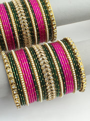 Ramiza Bangle Set / Stack-pink/ green