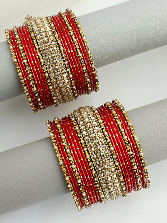 Begum Bangle Set / Stack-Red