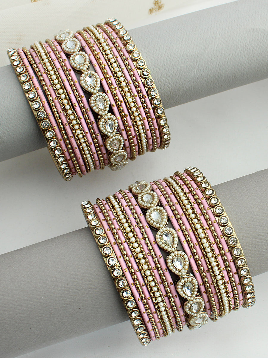 Tapsee Bangle Set / Stack -pastel Pink