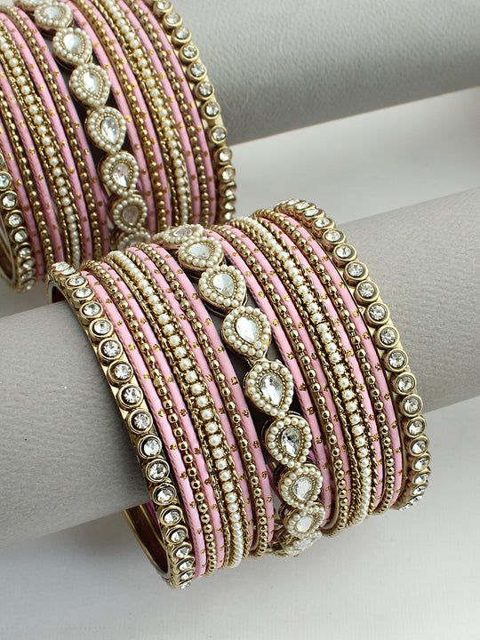 Tapsee Bangle Set / Stack -Pastel Pink