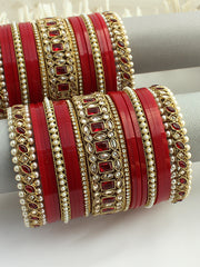 Minisha Bridal Choora Bangle Set - Maroon