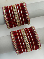 Sayali Bangle Set / Stack-Maroon