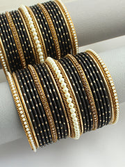 Ruhika Bangle Set /Stack - Black