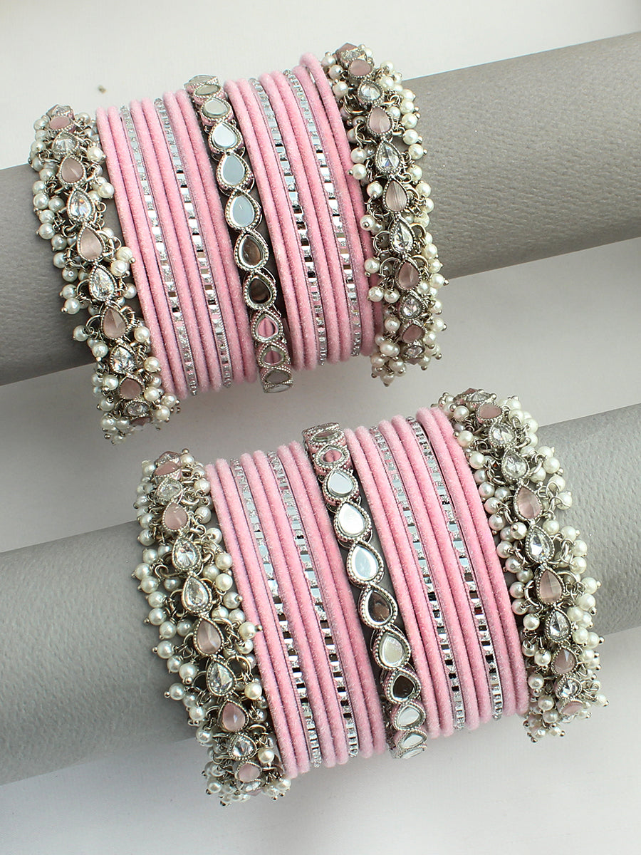 Liza Bangle Set / Stack-Pastel Pink