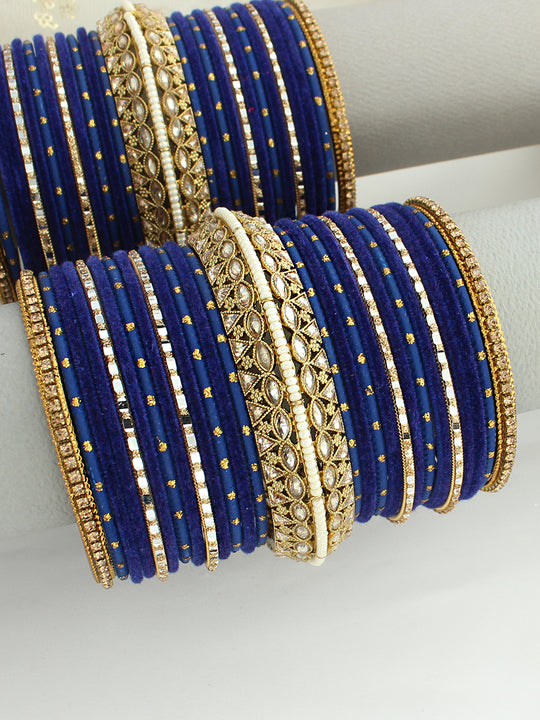 Surbhi Bangle Set/ Stack - Blue