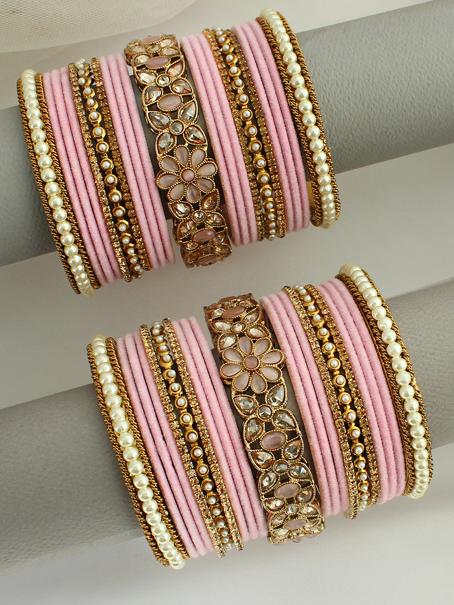 Ritavi Bangle Set / Stack - Pastel pink