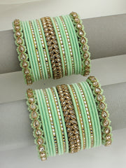 Sayali Bangle Set / Stack-Mint Green