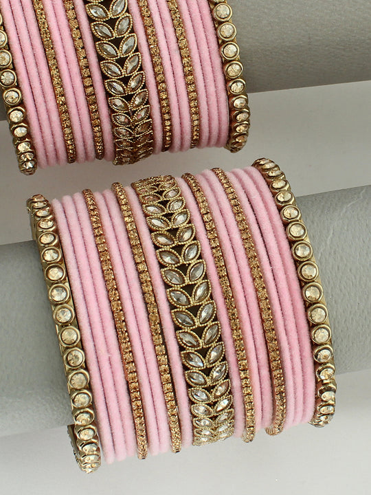 Pragati Bangle Set / Stack - pastel pink