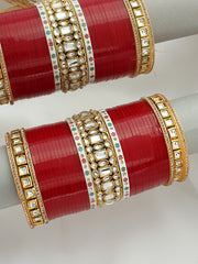 Sehar Bridal Choora Bangle Set-Maroon