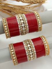 Sehar Bridal Choora Bangle Set-Maroon