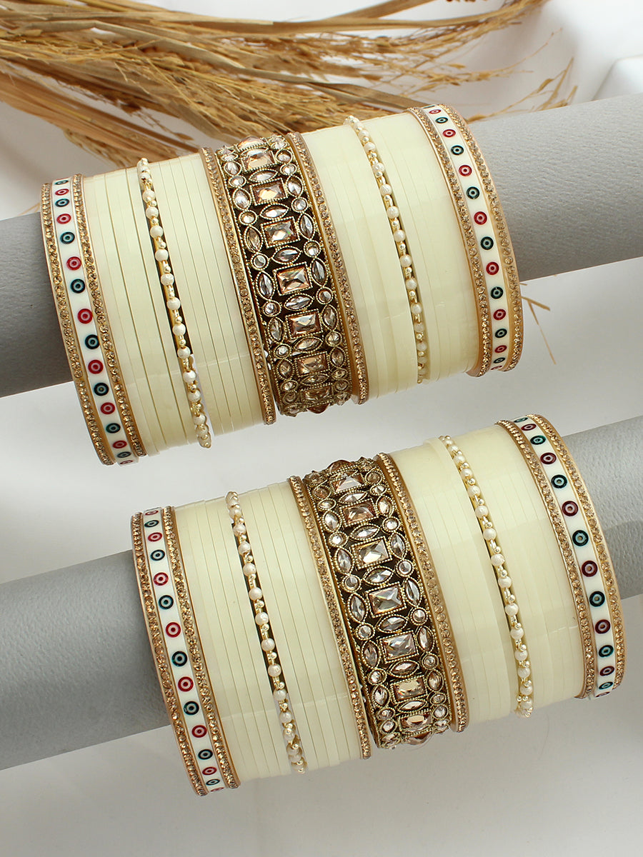 
Alia Bridal Choora Bangle Set-Ivory
