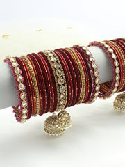 Himangi Bangle Set / Stack-Maroon