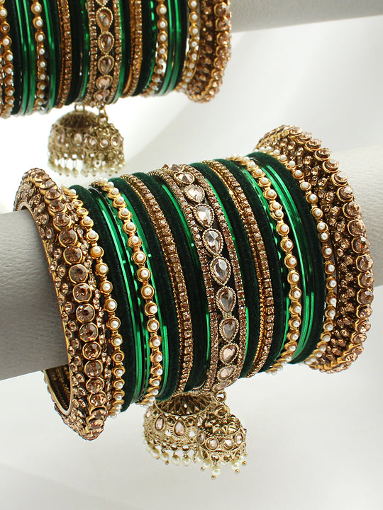 Areeka Bangle Set-Green